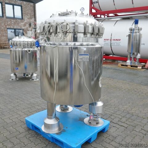 733-литровый нагреваемый/охлаждаемый напорный сосуд из V4A с пропеллерной мешалкой. Bioengineering B0058