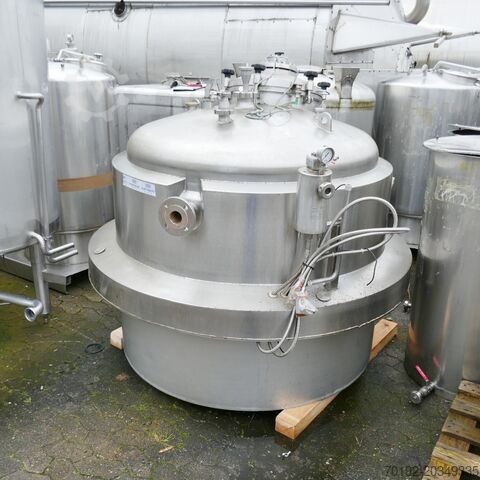 1410-литровый нагреваемый/охлаждаемый напорный сосуд из V4A с пропеллерной мешалкой Waldner 9585