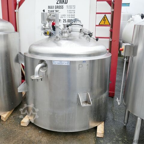 1410-литровый нагреваемый/охлаждаемый реактор из V4A с пропеллерной мешалкой Waldner 9587