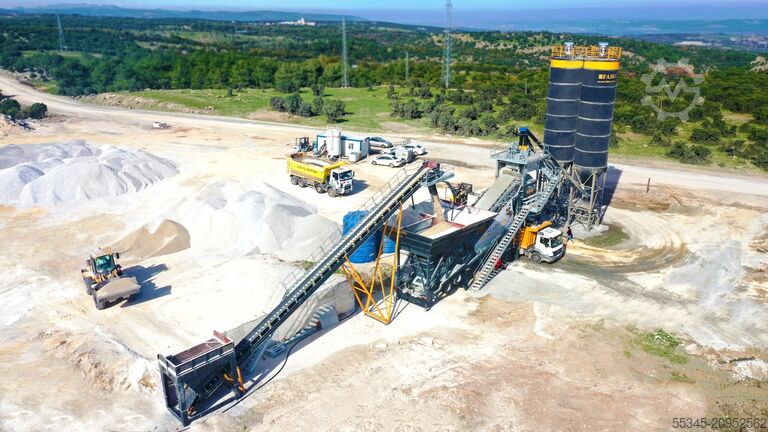 мобильный бетонный завод FABO Mobile Concrete Batching Plant 120 m3/h Mobile Concrete Batching Plant
