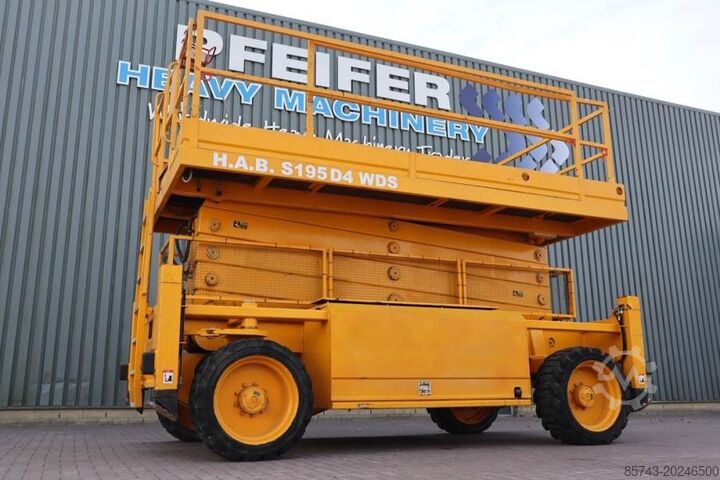 Ножничный подъемник HAB S195-24 D4WDS Diesel, 4x4 Drive, 19.5m Working Hei