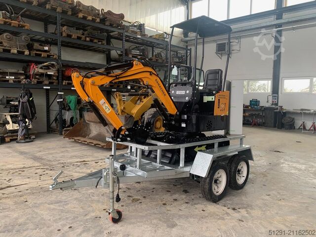 мини-экскаватор Unused mini excavator with trailer 