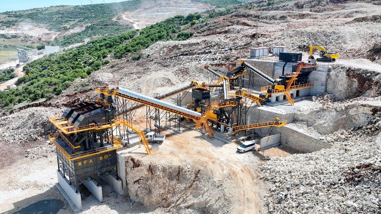 Дробильно-сортировочный комплекс FABO Stationary Crushing Plant Stationary Crushing and Screening Plants