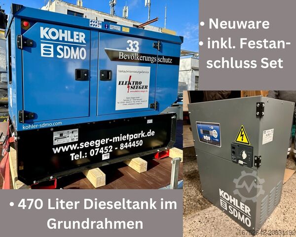 генератор SDMO J33 – 33 kVA - 470 Liter Dieseltank
