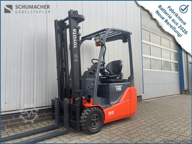 Вилочный погрузчик, трёхколесный вилочный погрузчик, Toyota Toyota 8FBET15 | AKKU NEU 2026