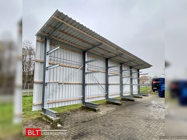 консольный стеллаж Kragarmregal mit Dach & Rückwand H:400cm Fuß + 3 Ebenen