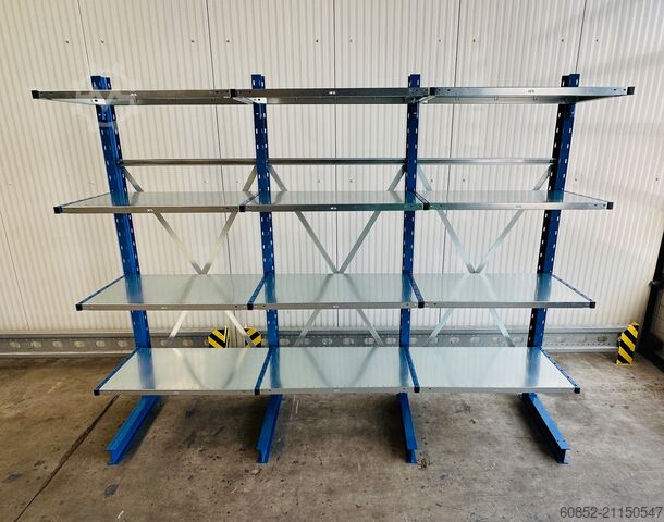 консольный стеллаж ca. 3,15 lfm. Kragarmregal mit Fachböden H: 250cm 140 kg/Arm META Multistrong