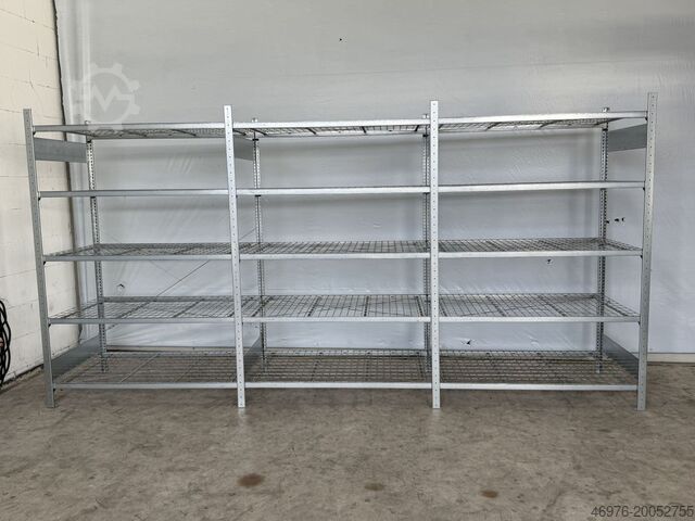 Стеллажи для многоярусного склада META CLIP / Regallänge: 4,10 lfm. Abm.: 2.000 x 835mm/ Gitterrostboden