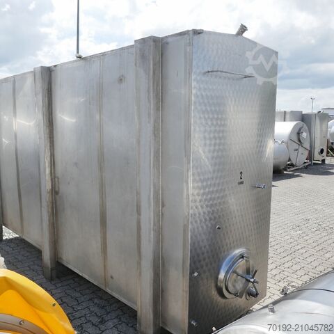 Кубовидный складской резервуар объёмом 10 468 литров, из V2A, с возможностью нагрева/охлаждения и дв  9409