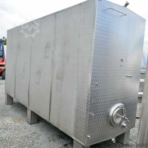 Кубический складской бак объёмом 13 650 литров с возможностью нагрева/охлаждения из V2A с 3 внутренн  9419