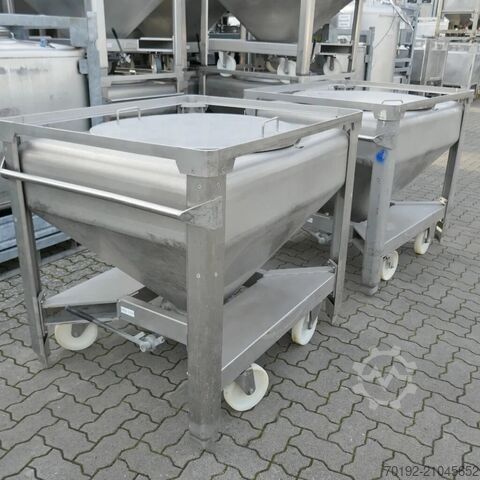 Мобильный контейнер для сыпучих материалов объемом 570 литров из V2A UCON 9517