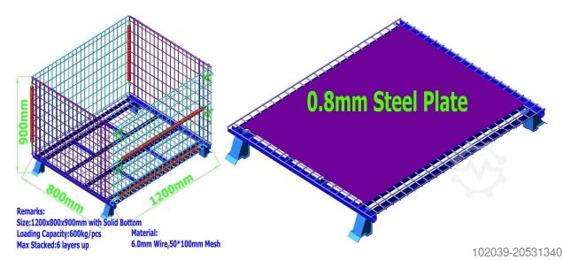 Металлические проволочные корзины с цельным дном  
