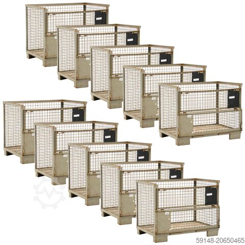 Б/у сетчатый контейнер, прочная конструкция, пул-контейнер по стандарту UIC 435-3, 2 откидные крышки Kruizinga 99-003GB-ORG-10