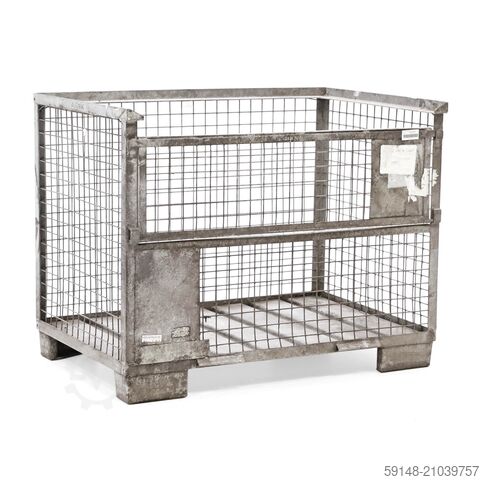 Использованная сетчатая коробка, прочная конструкция, 1 откидная створка на одной длинной стороне, Д Kruizinga 99-004-V-800-GB