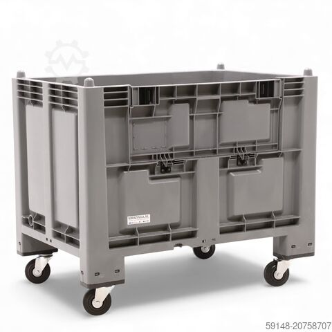 Б/у паллетные контейнеры с одной откидной створкой на длинной стороне + поворотные колёса, Д: 1200,  Kruizinga 99-1342-KL-ZW-B