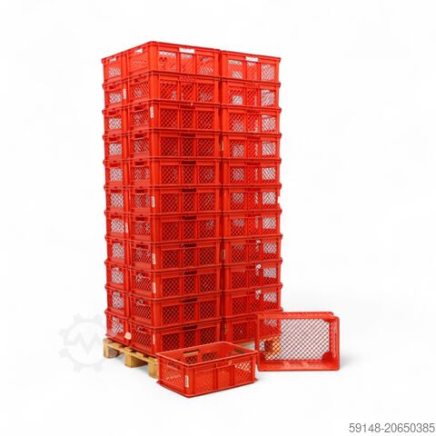 Б/у евроконтейнеры с перфорированными стенками и дном, Д: 600, Ш: 400, В: 220 (мм). 41 литр. Kruizinga 98-570GB-PAL