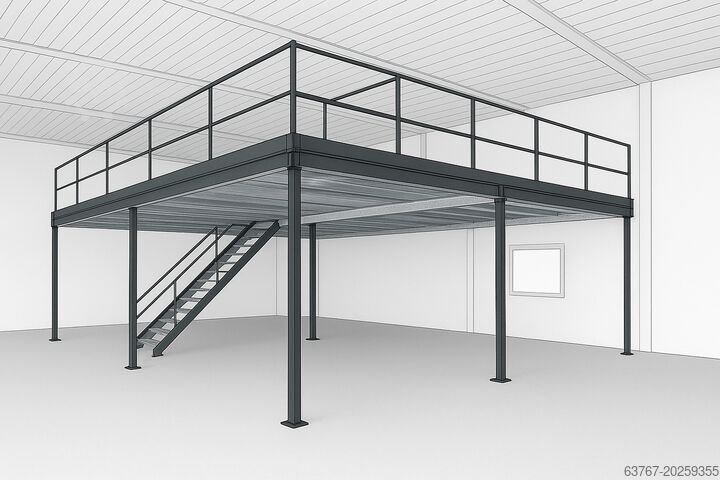Складская платформа | Сталевая платформа | Мезонин ab 20 m² und größer, Traglast: 350 kg/m² | 4,0 x 5,0 m | Lichte Höhe: 3,0m