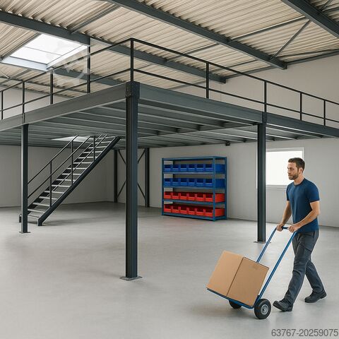 Складская платформа | Сталевая платформа | Мезонин ab 25m² und größer, Traglast: 500 kg/m² | 5,0 x 5,0 m | Lichte Höhe: 3,0m