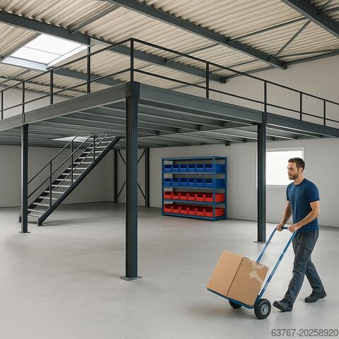 Складская платформа | Сталевая платформа | Мезонин ab 25m² und größer, Traglast: 350 kg/m² | 5,0 x 5,0 m | Lichte Höhe: 3,0m