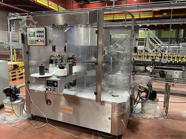 Этикетировщик KOSME EXTRAFIX 9T S2 E3+S1 с холодным клеем/мокрым клеем (2004) KOSME Kaltleim / Nassleimetikettierer