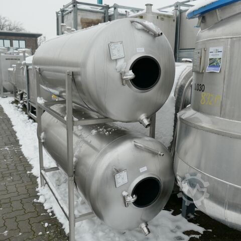 1027-литровый лежачий ресивер из нержавеющей стали V2A  9387