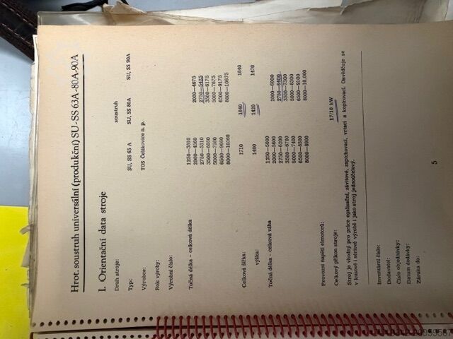 токарный станок общего назначения TOS Hostivař SU 80 A