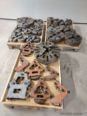 Люнеты, токарные патроны, планшайбы WMW, TOS, BISON, ROTO RECORD Drehfutter, Planscheiben, 4-Backenfutter, 3-Backenfutter