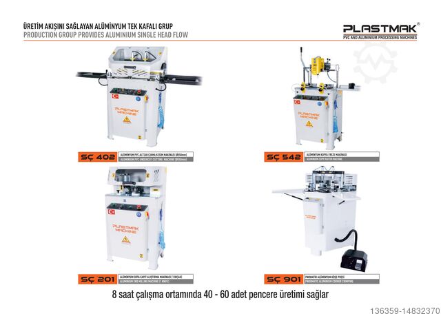 Производство алюминиевых дверей и окон PLASTMAK PVC ALÜMİNYUM İŞLEME MAKİNELERİ ALÜMİNYUM TEK KAFALI MAKİNE SETİ