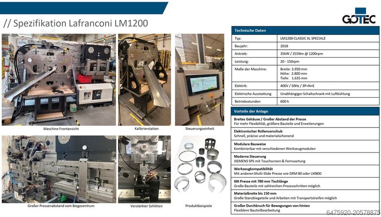 Пробивные и гибочные машины Lafranconi LM1200 CLASSIC XL SPECIALE