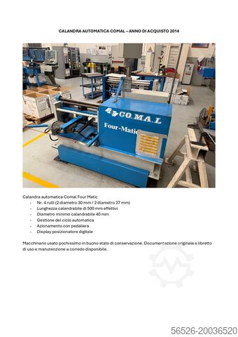 Моторизированная вальцовочная машина 500 мм CO.MA.L. F.M. 2000 40/05