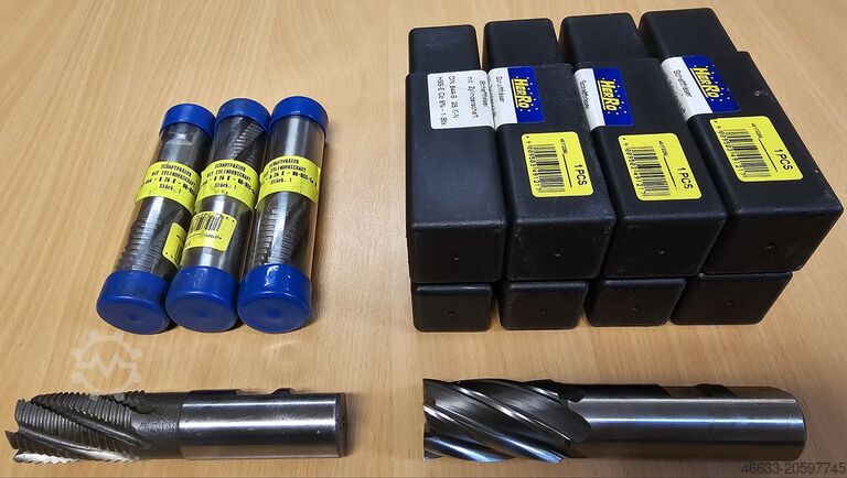 4 черновых круга, 9 новых фрез HSS Ø 26 + 28  