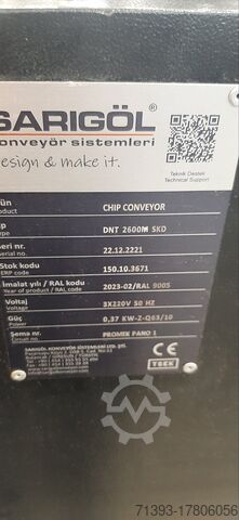 конвейер для стружки Sarigol Chip conveyor