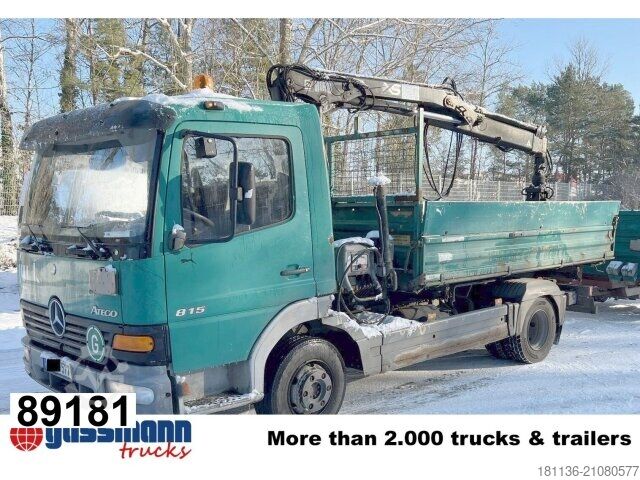Самосвал-фургон Mercedes-Benz Atego 815 K 4x2, Kran Hiab 066 B-2 CL, 2x AHK