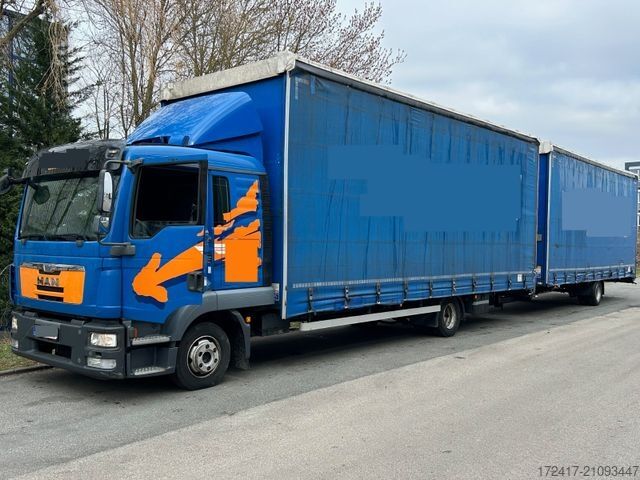 Фургон-шторник MAN TGL 8.220 BL + 1 Achs ANhänge Eur o 5 wie 8.180