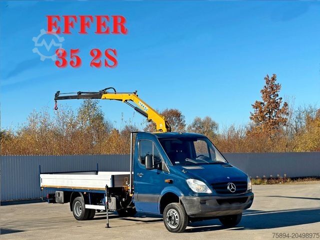 Фургон с краном на шасси грузовика MERCEDES-BENZ Sprinter 516 CDI * EFFER 35 2S * TOP