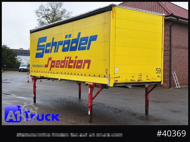 Сменный кузов с платформой и тентом WECON 7.45, Bordwand + Schiebeplane, verzinkt