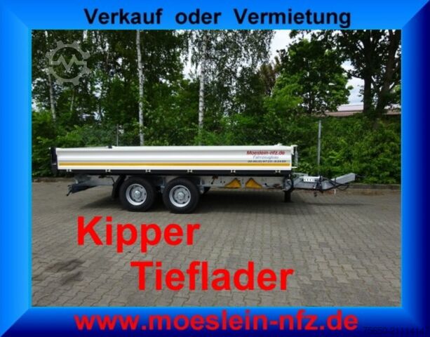 Самосвальный прицеп Möslein TTD 11 Weiß  neuer Tandem 3- Seitenkipper Tieflader-- Neufahrzeug --