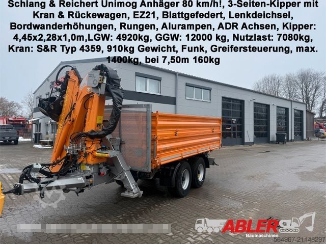 Трёхсторонний самосвальный прицеп  Schlang & Reichardt Unimog Krananhänger 80 km/h