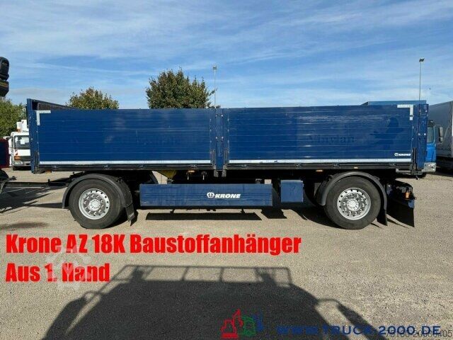 Открытый прицеп с тентом Krone AZ18K Baustoffanhänger Scheibenbremsen 1.Hand