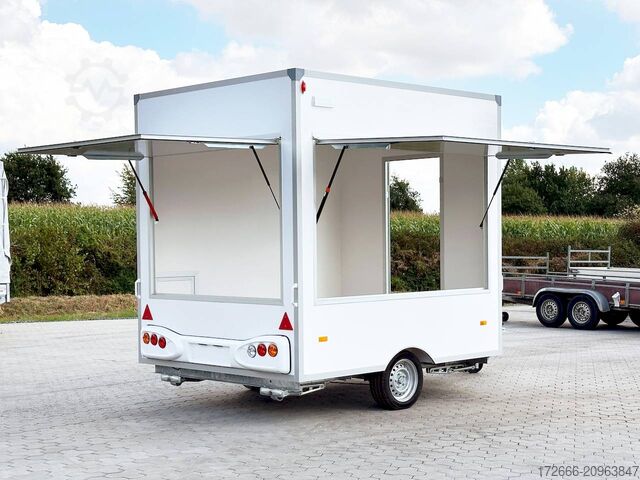 торговый прицеп Blyss H15252HN | WEISS 250X203X230CM 1500KG VERKAUFSANHÄNGER | 2X VERKAUFSKLAPPE