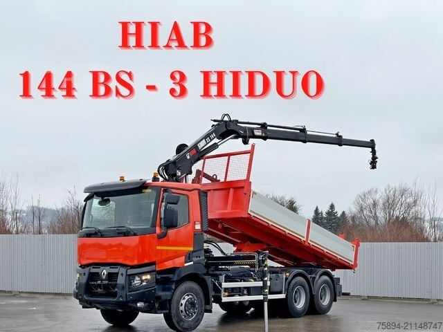 Самосвал RENAULT C 430 *KIPPER 5,60m* HIAB 144 BS - 3 HIDUO* 6x4