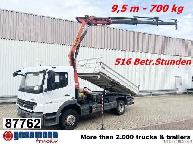 Самосвал Mercedes-Benz Atego 1224 KK 4x2, 2x AHK, Kran Palfinger PK8501