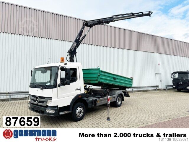 Самосвал Mercedes-Benz Atego 918 KK 4x2, 2x AHK, Kran Fassi F65