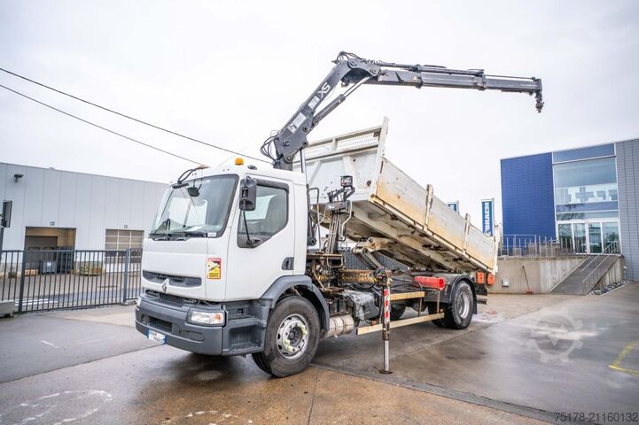 Самосвал с краном RENAULT PREMIUM 320+HIAB 112+2EXT