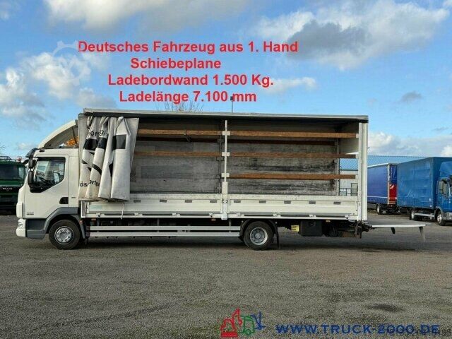 Бортовой грузовик с тентом DAF LF220 Plane Spriegel Ladebordwand Dautel 1500 Kg