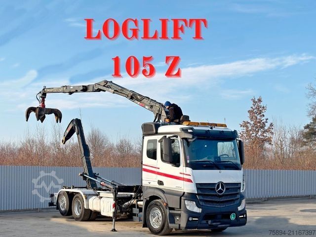 Крюковой мусоровоз MERCEDES-BENZ ACTROS 2542 * ABROLLKIPPER * LOGLIFT 105 Z * TOP