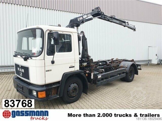 Крюковой мусоровоз MAN 14.152 F 4x2 BB mit Kran Hiab 060-2