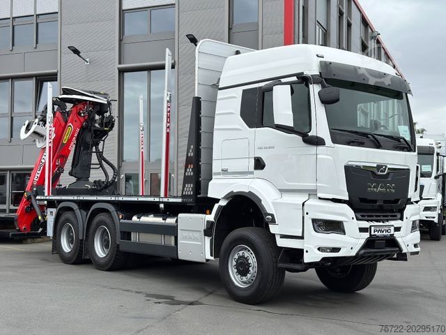 Лесовоз MAN TGS 33 520 6x6BL Kurzholz Plattform Epsilon Kran