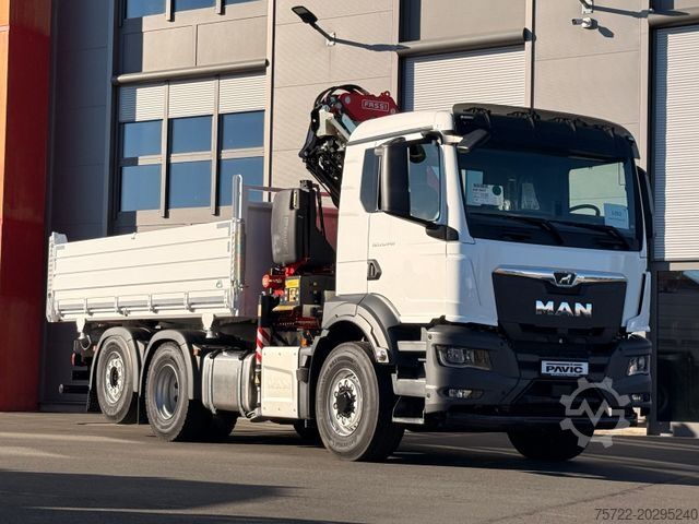 Трехсторонний самосвал MAN TGS 26.440 6x2H-4 KRAN FASSI F195A.2.24