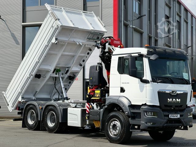 Трехсторонний самосвал MAN TGS 26.480 6x4 Krankipper Fassi/SOFORT VERFÜGBAR